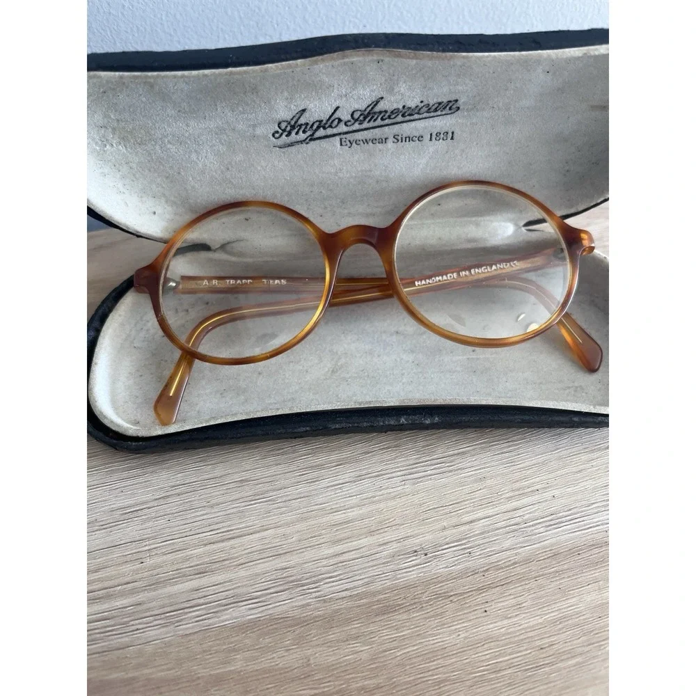 Anglo American England Optical Honey Tortoise Frames Only *need Repair